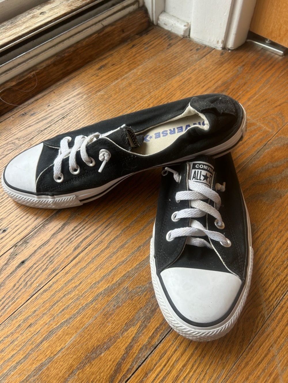 Converse Black and White Low-Top Canvas Sneakers